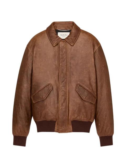 leather bomber jacket by SAINT LAURENT