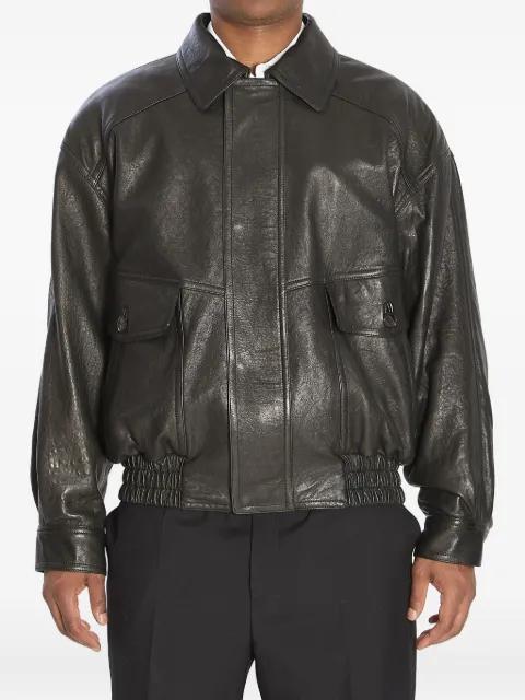 leather flap-pocket jacket by SAINT LAURENT