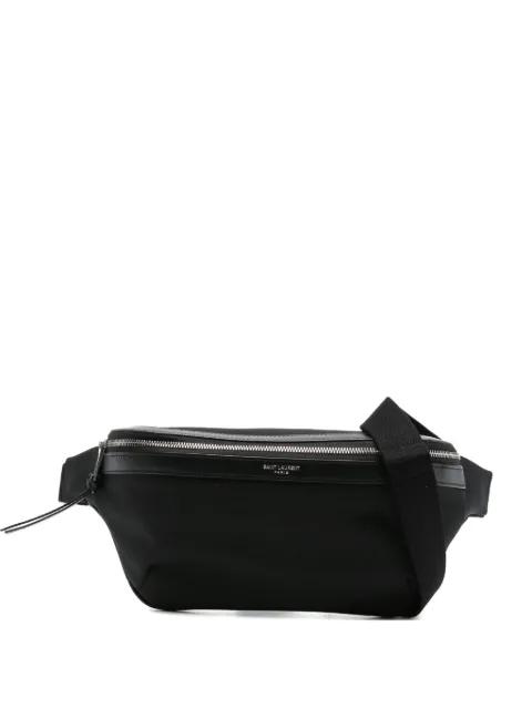 leather-trimmed zip belt bag by SAINT LAURENT
