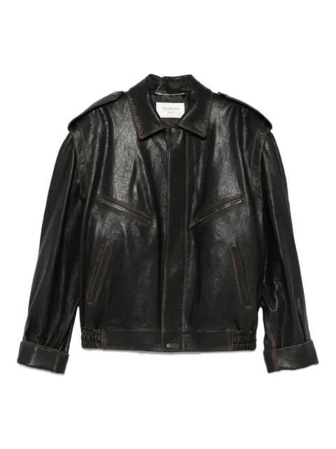 leather zip-fastening jacket by SAINT LAURENT