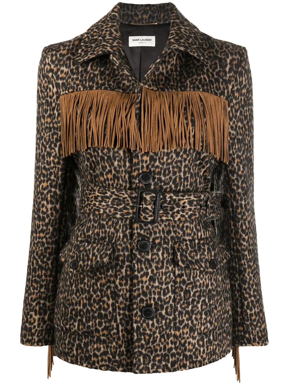 leopard print tasselled jacket by SAINT LAURENT