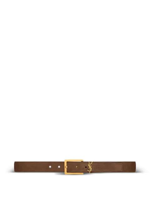 logo buckle leather belt by SAINT LAURENT