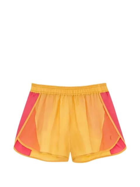 logo-detail panelled shorts by SAINT LAURENT