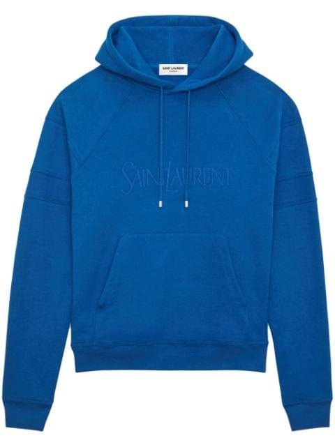 logo-embroidered cotton hoodie by SAINT LAURENT