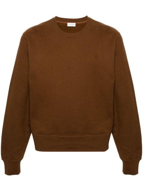 logo-embroidered cotton sweatshirt by SAINT LAURENT