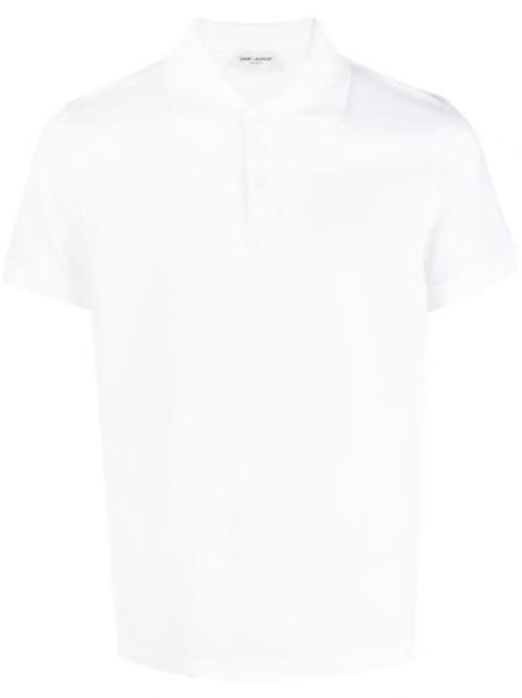 logo-embroidered short-sleeved polo shirt by SAINT LAURENT