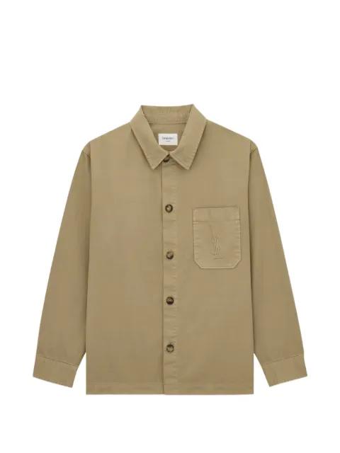 logo-embroidery shirt jacket by SAINT LAURENT