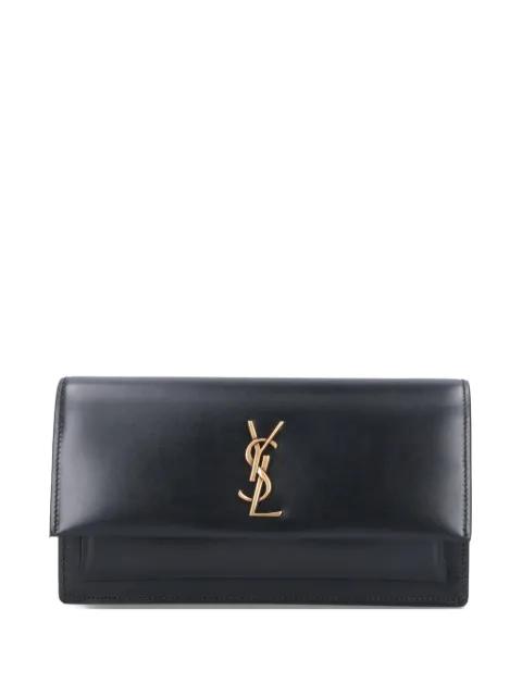logo-plaque chain-strap clutch bag by SAINT LAURENT