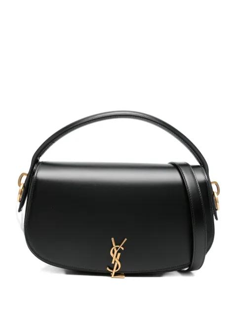 logo-plaque curved shoulder bag by SAINT LAURENT