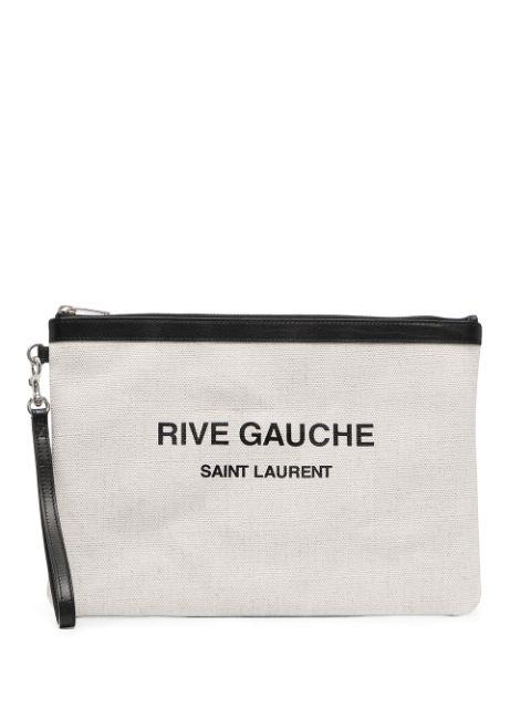 logo-print clutch by SAINT LAURENT