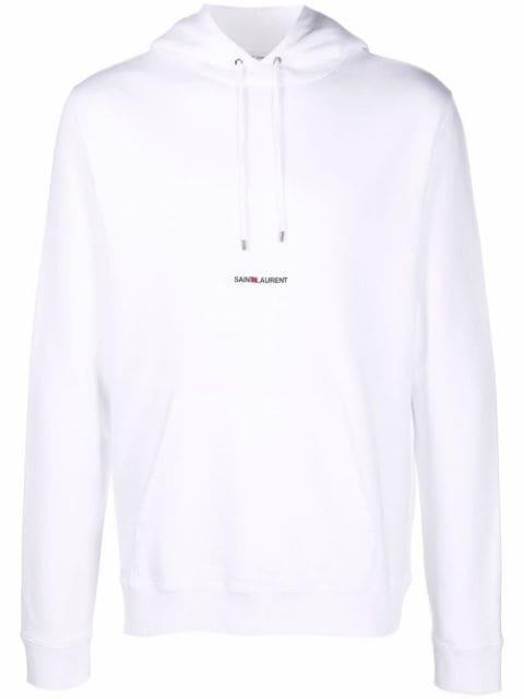 logo-print hoodie by SAINT LAURENT