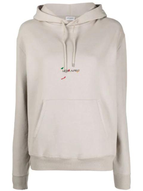 logo-print long-sleeved hoodie by SAINT LAURENT