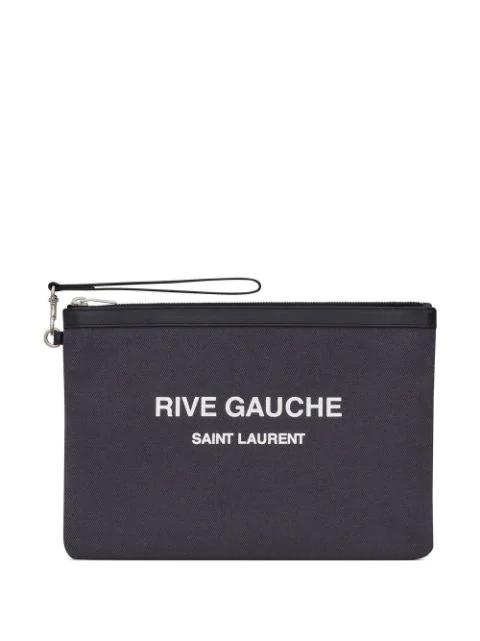 logo-print zipped pouch by SAINT LAURENT