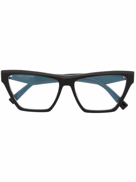 logo square glasses by SAINT LAURENT
