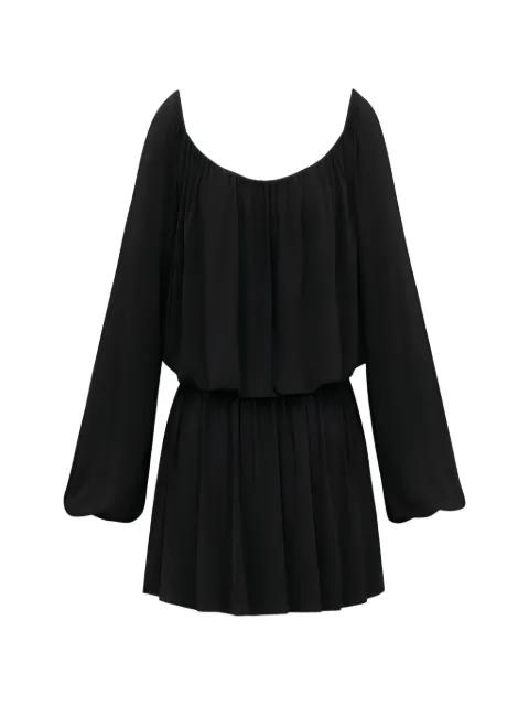 long-sleeve gathered mini dress by SAINT LAURENT