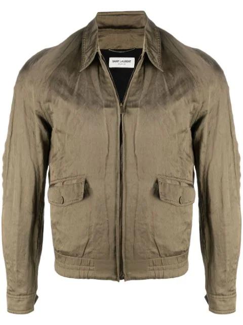 long-sleeve satin jacket by SAINT LAURENT
