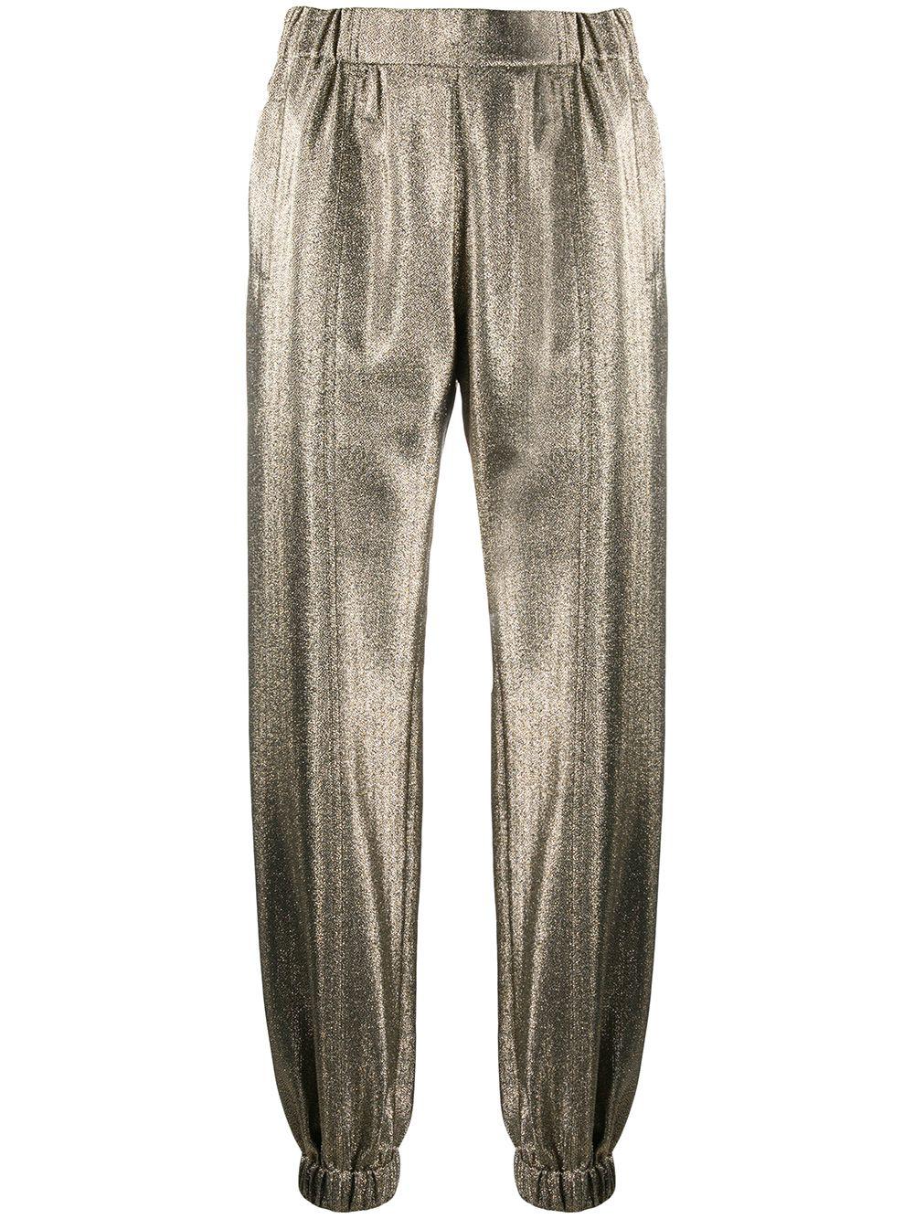 metallic-effect tapered trousers by SAINT LAURENT