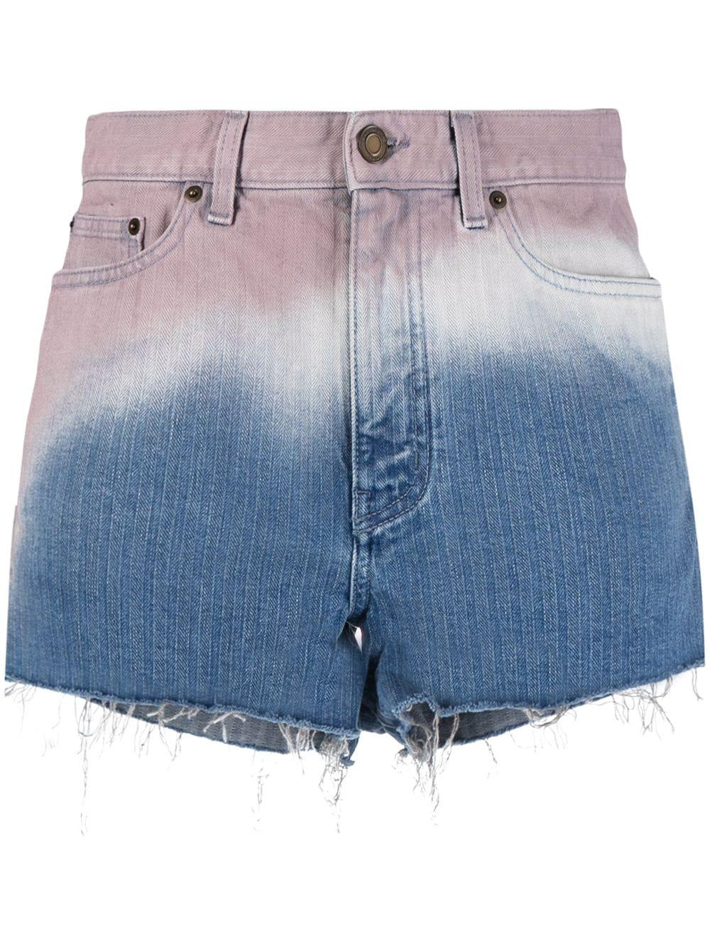 ombré-effect denim shorts by SAINT LAURENT