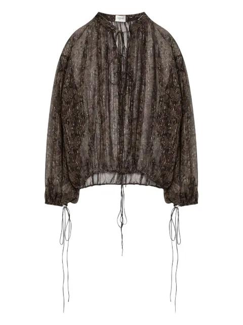 paisley-print drawstring blouse by SAINT LAURENT