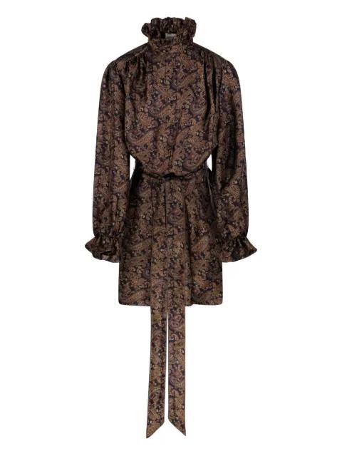 paisley-print silk dress by SAINT LAURENT