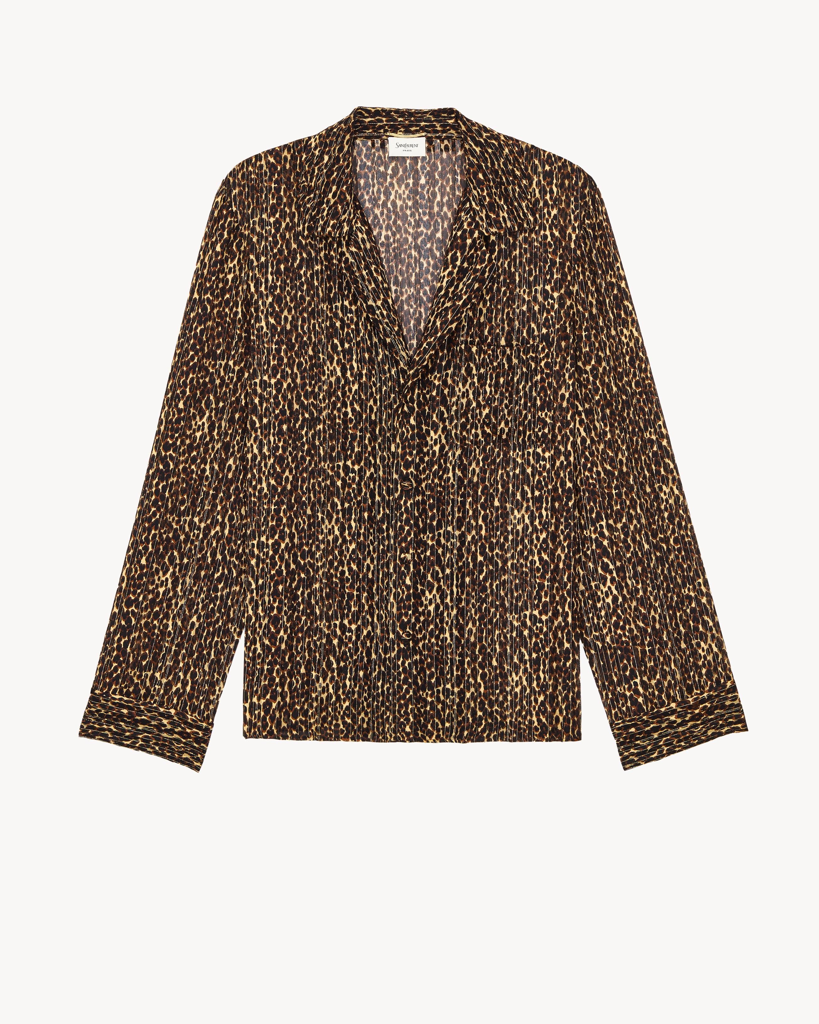 pajama blouse in lurex stripe silk georgette by SAINT LAURENT