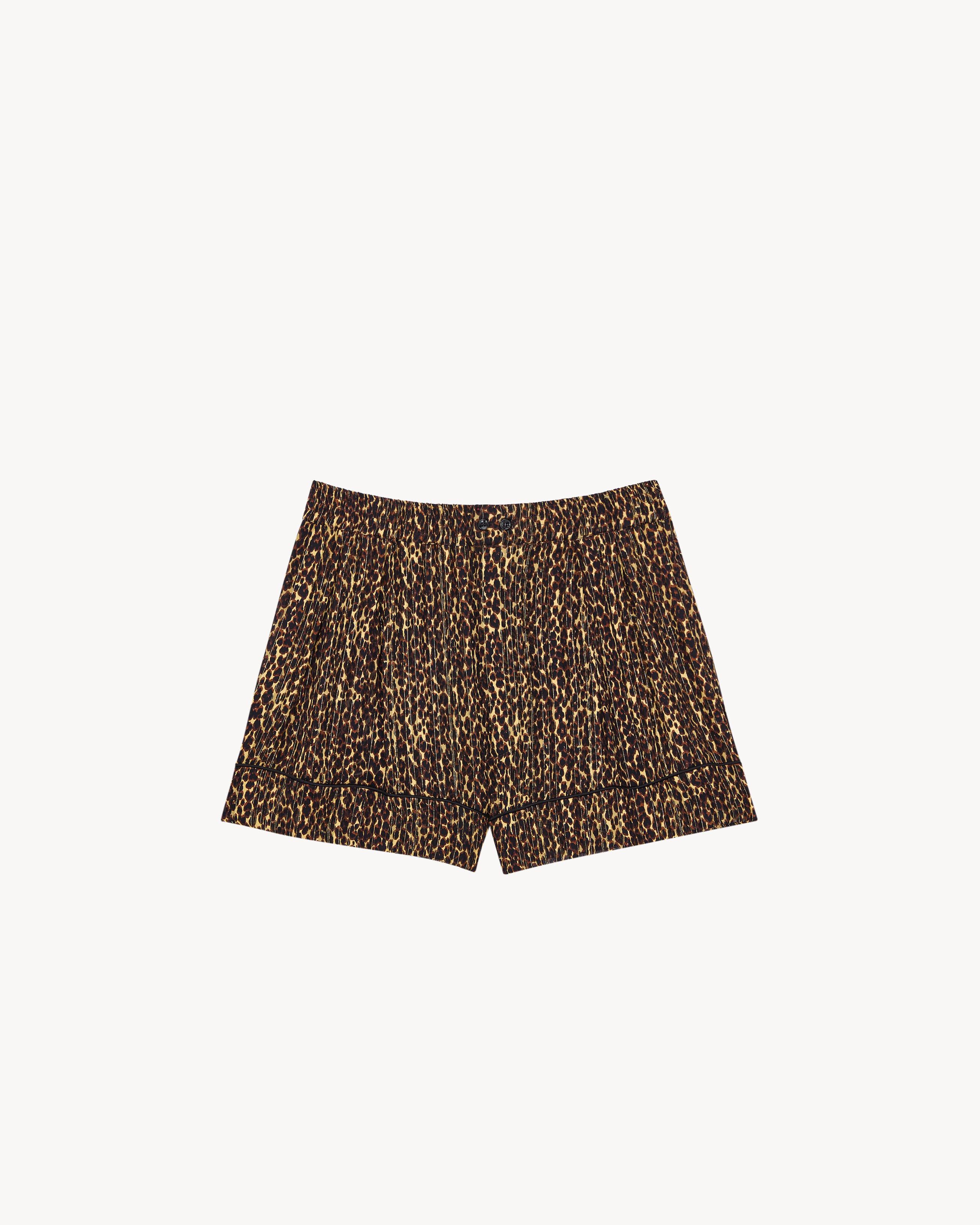 pajama shorts in lurex stripe silk georgette by SAINT LAURENT