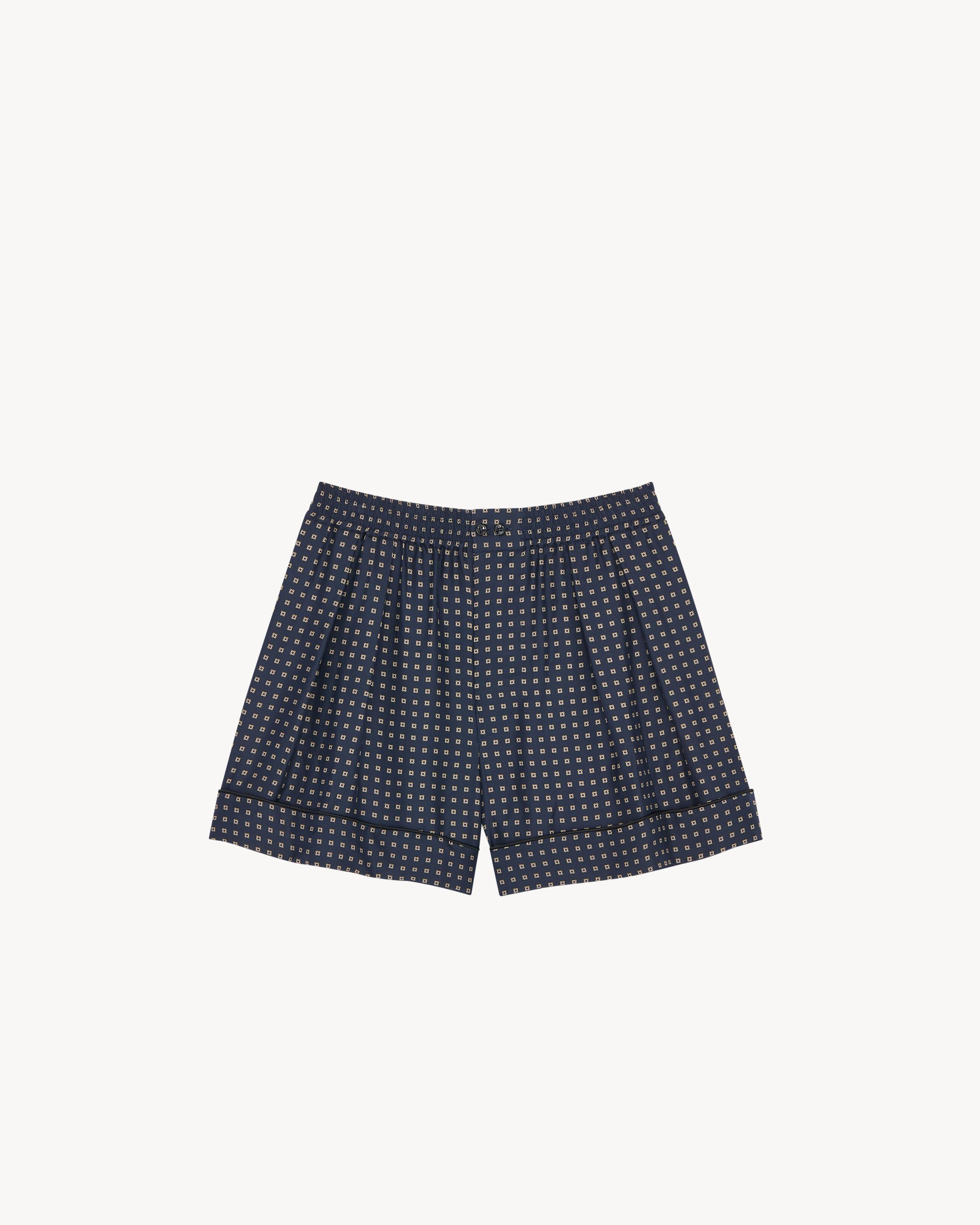 pajama shorts in square silk satin by SAINT LAURENT