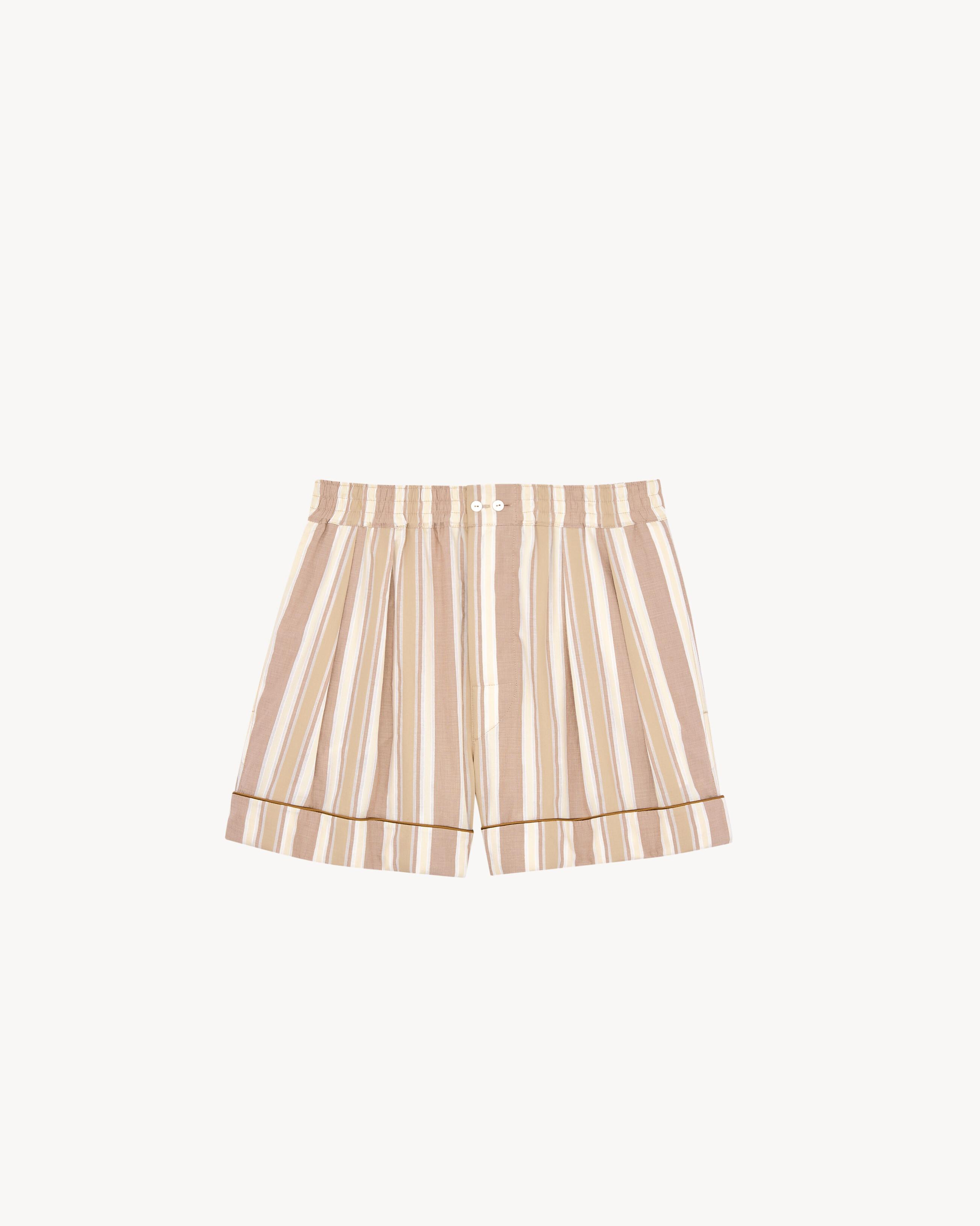 pajama shorts in striped cotton by SAINT LAURENT