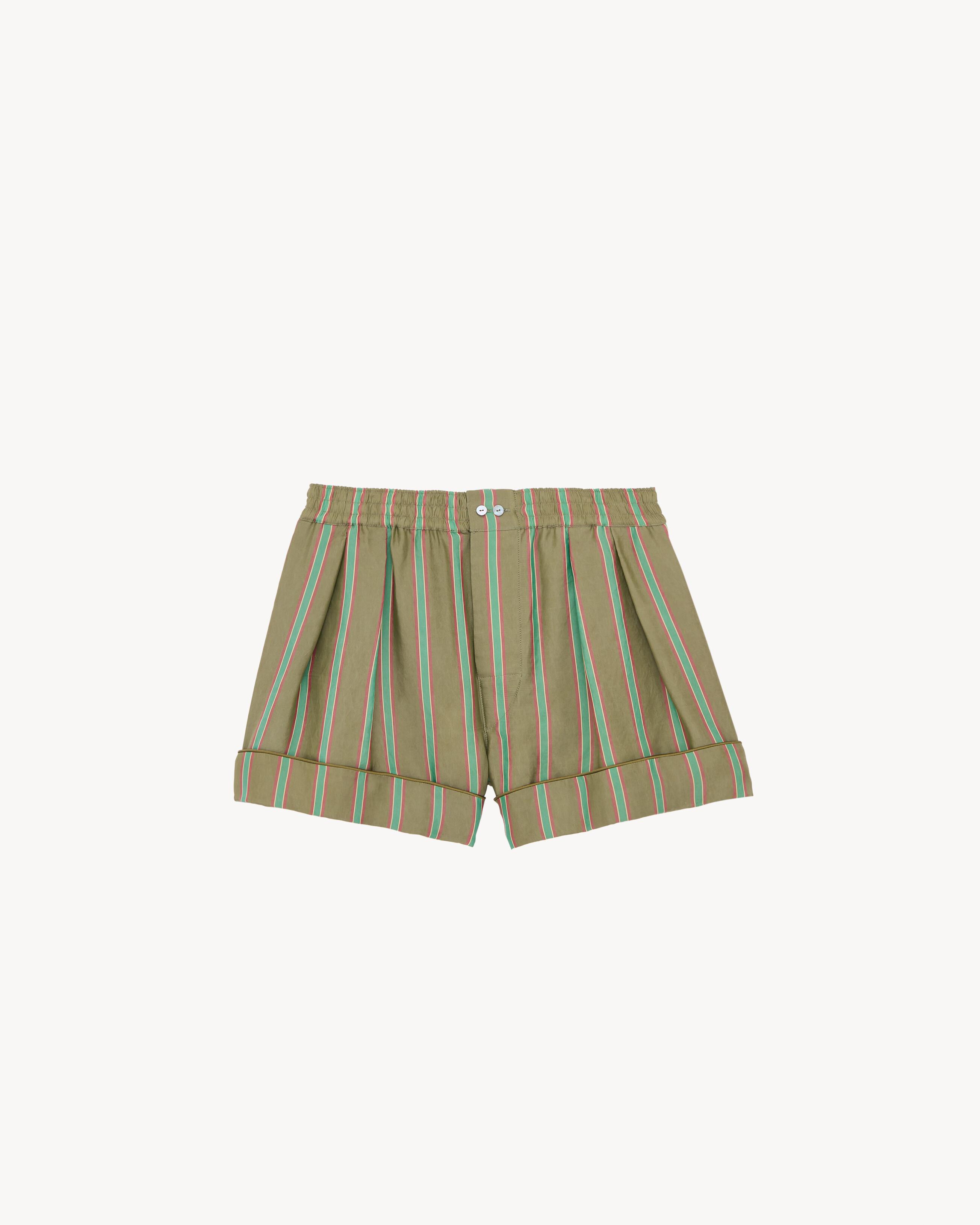 pajama shorts in striped twill by SAINT LAURENT