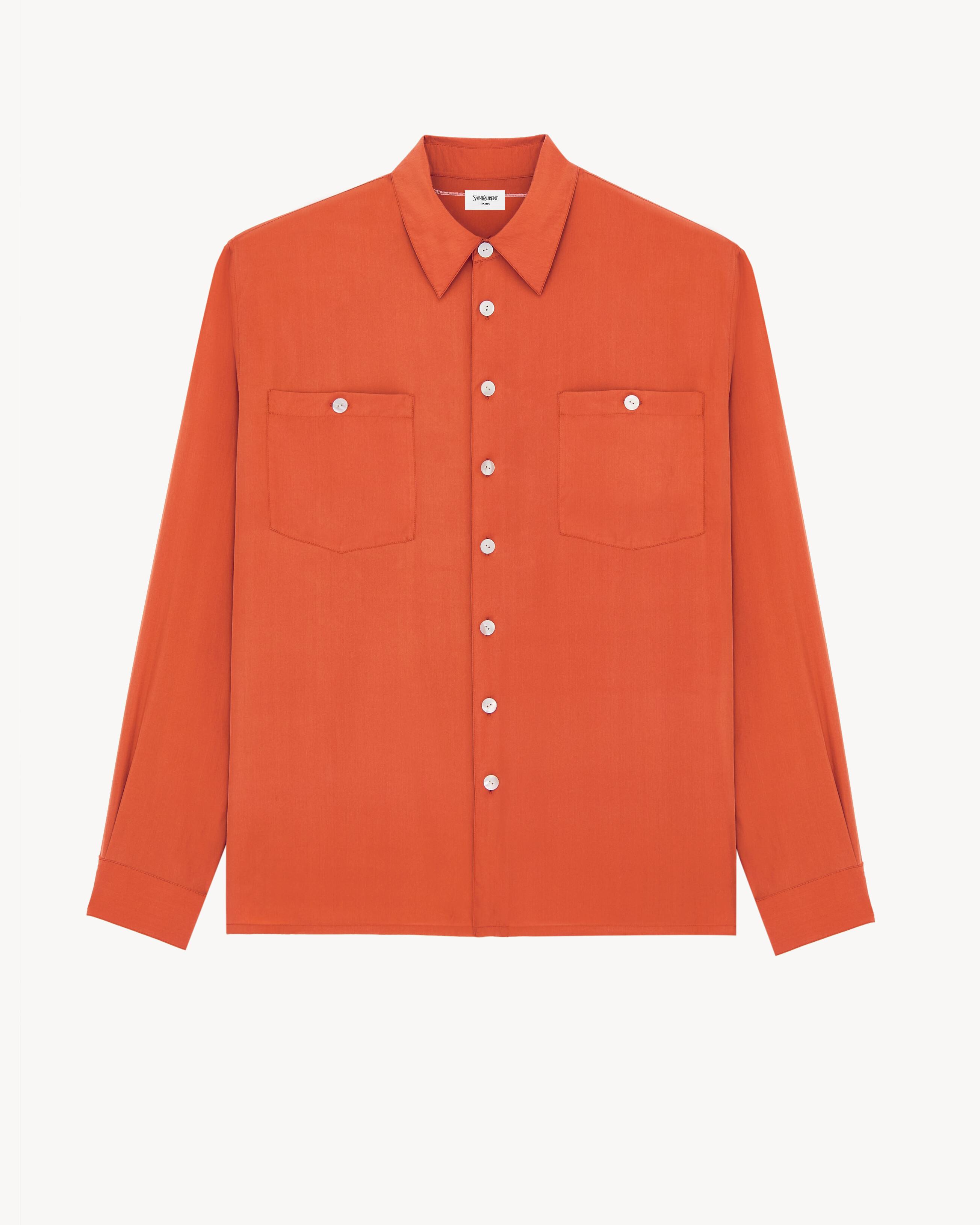 pajama top in silk habotai by SAINT LAURENT