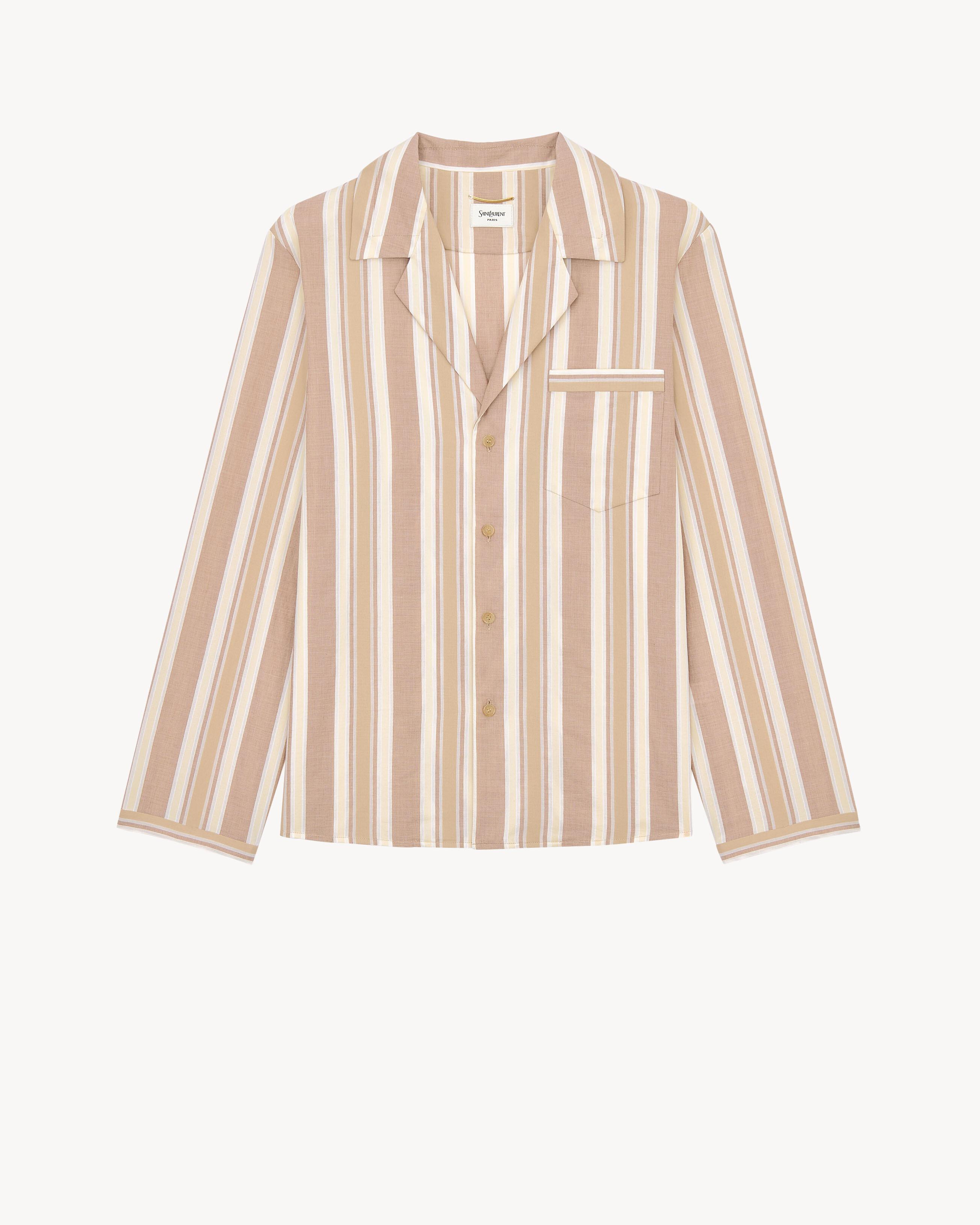 pajama top in striped cotton by SAINT LAURENT
