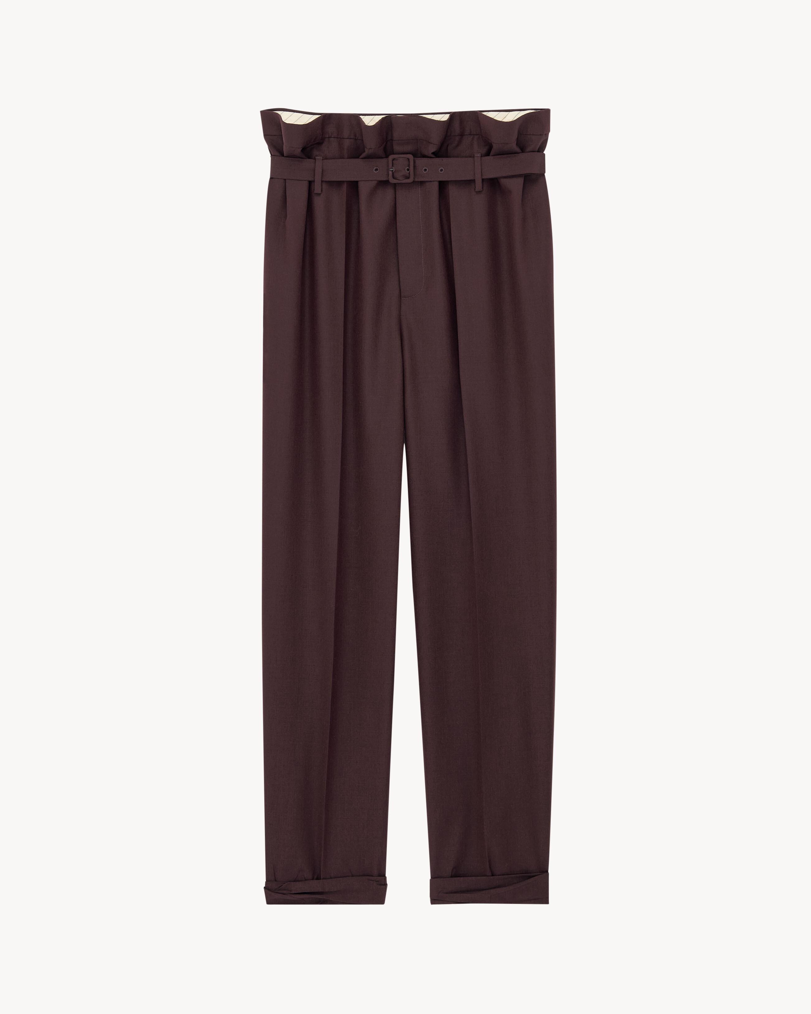 paperbag pants in wool and mohair by SAINT LAURENT