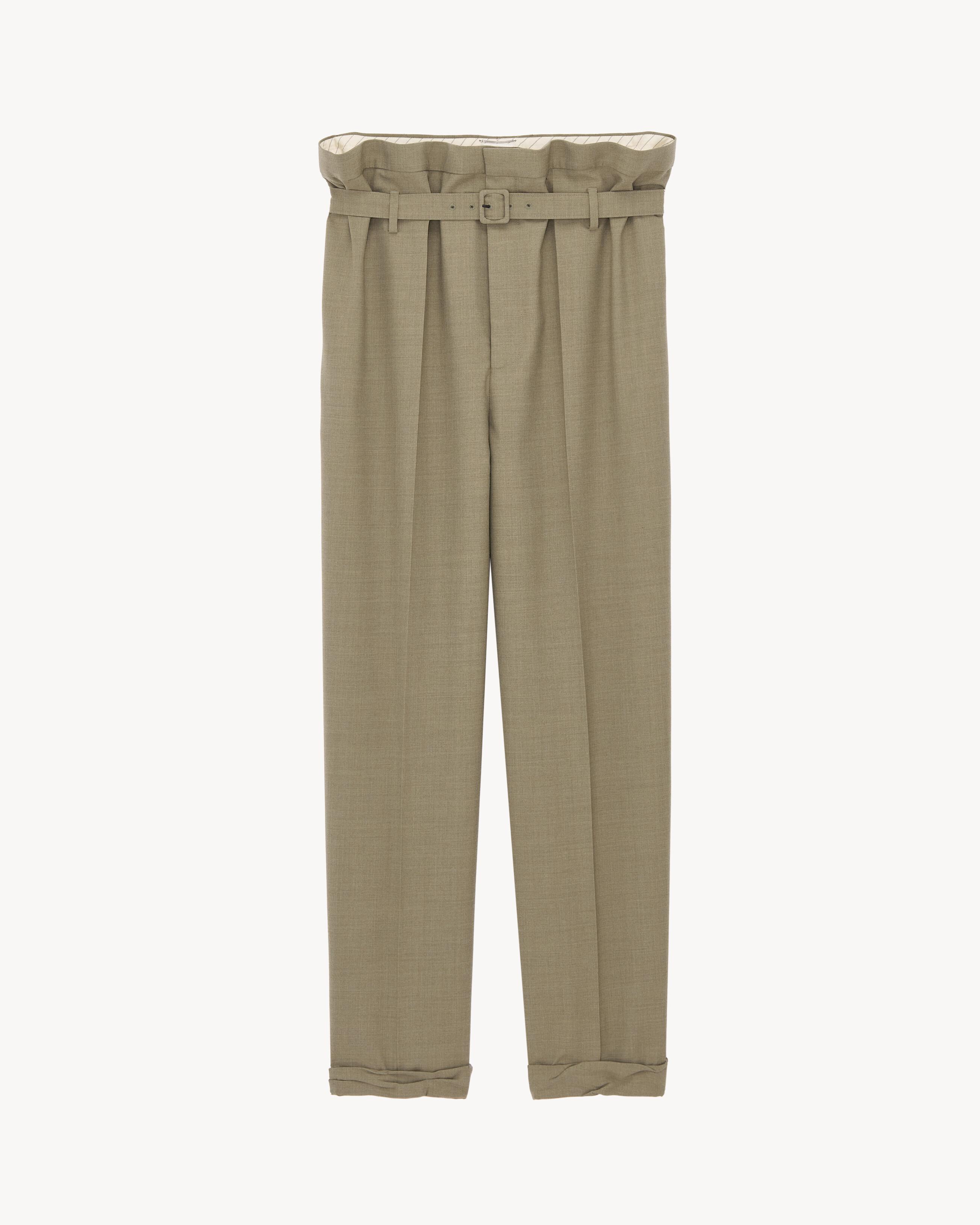 paperbag pants in wool gabardine by SAINT LAURENT