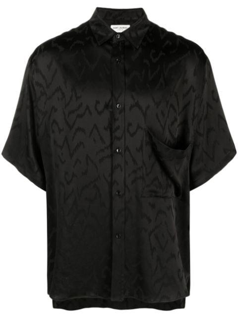 patterned-jacquard short-sleeve shirt by SAINT LAURENT