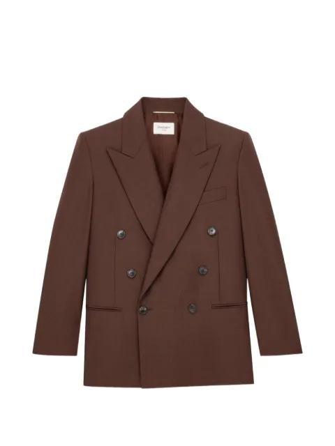 peak-lapel double breasted jacket by SAINT LAURENT