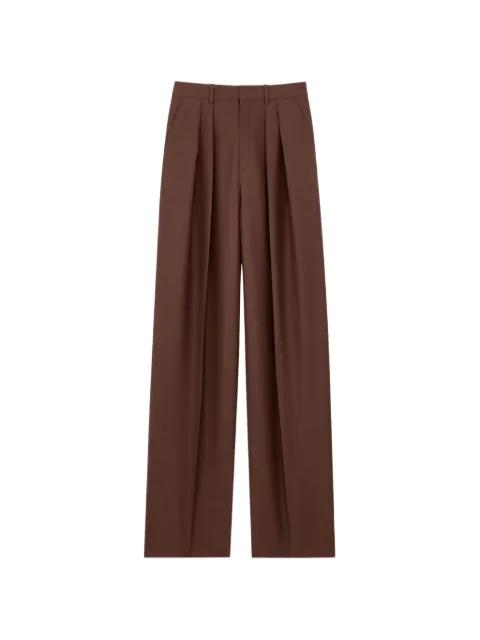 pleated-design wide-leg trousers by SAINT LAURENT