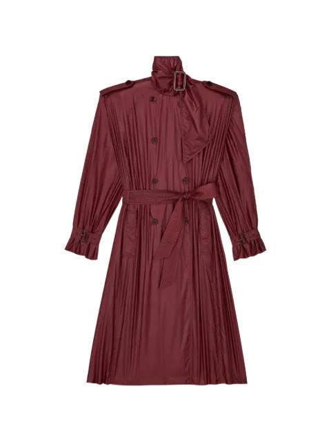 pleated double-breasted trench coat by SAINT LAURENT