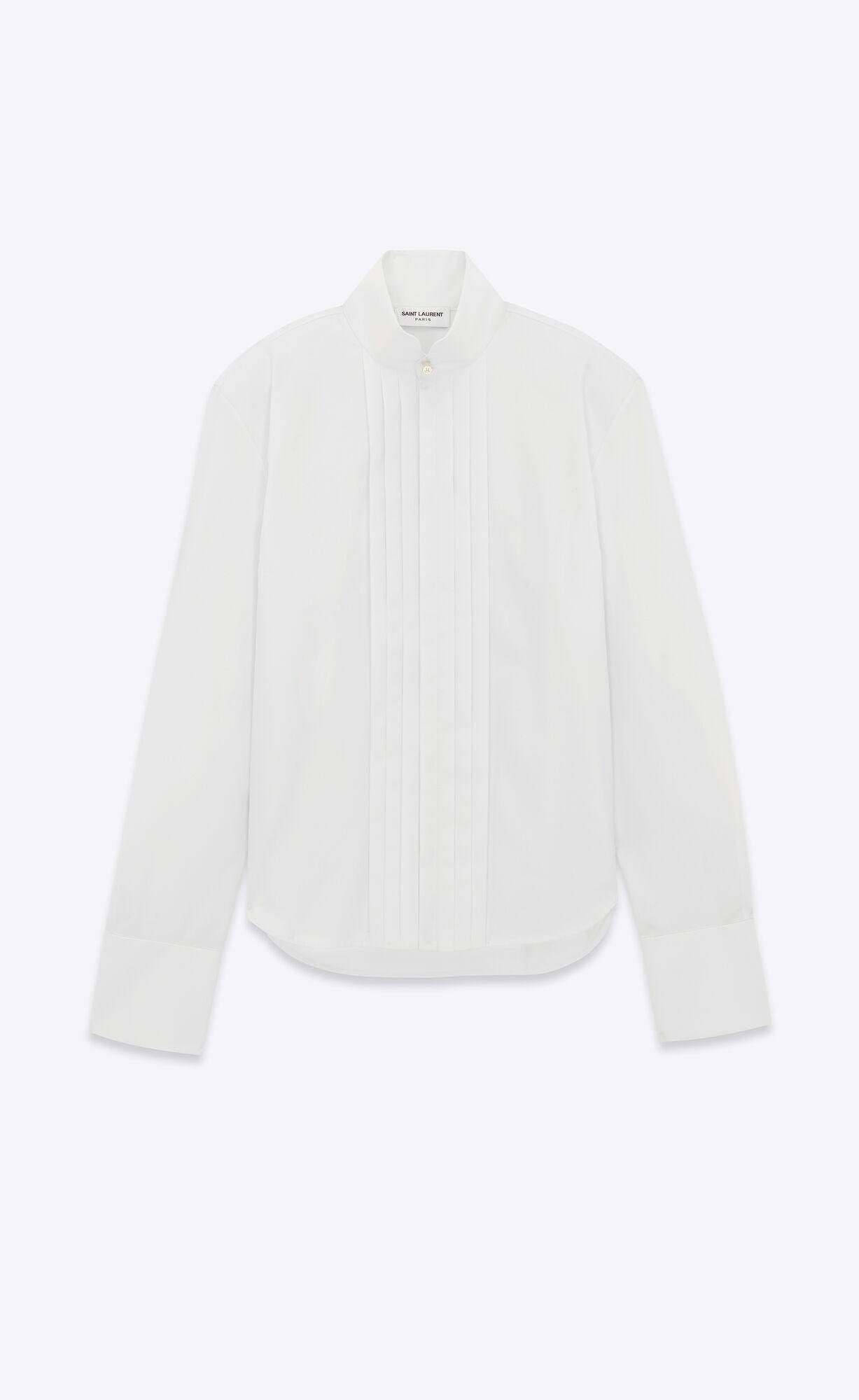 pleated shirt in cotton poplin by SAINT LAURENT