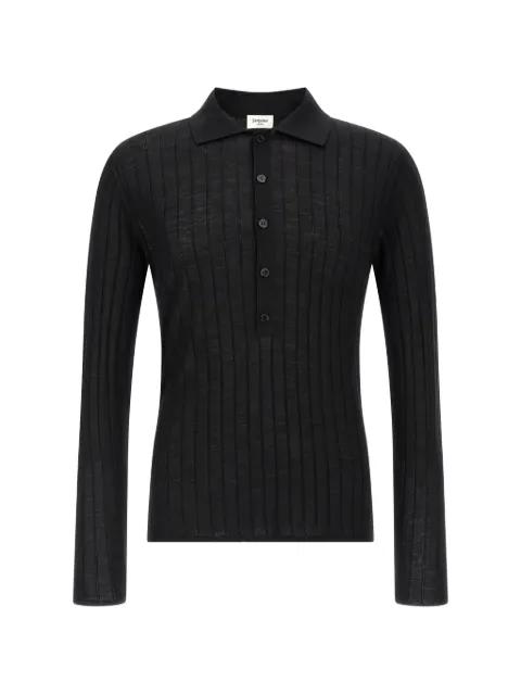 pointelle wool polo shirt by SAINT LAURENT