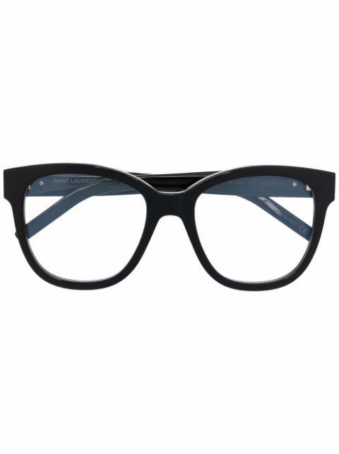 polished-effect oversize-frame glasses by SAINT LAURENT