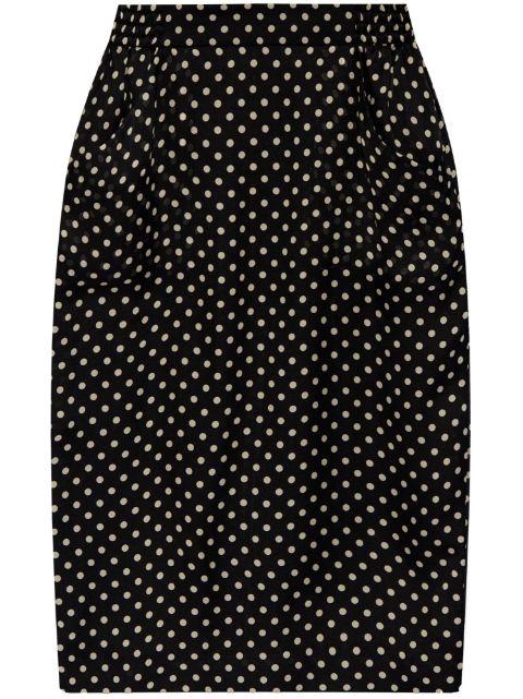 polka-dot silk midi  skirt by SAINT LAURENT