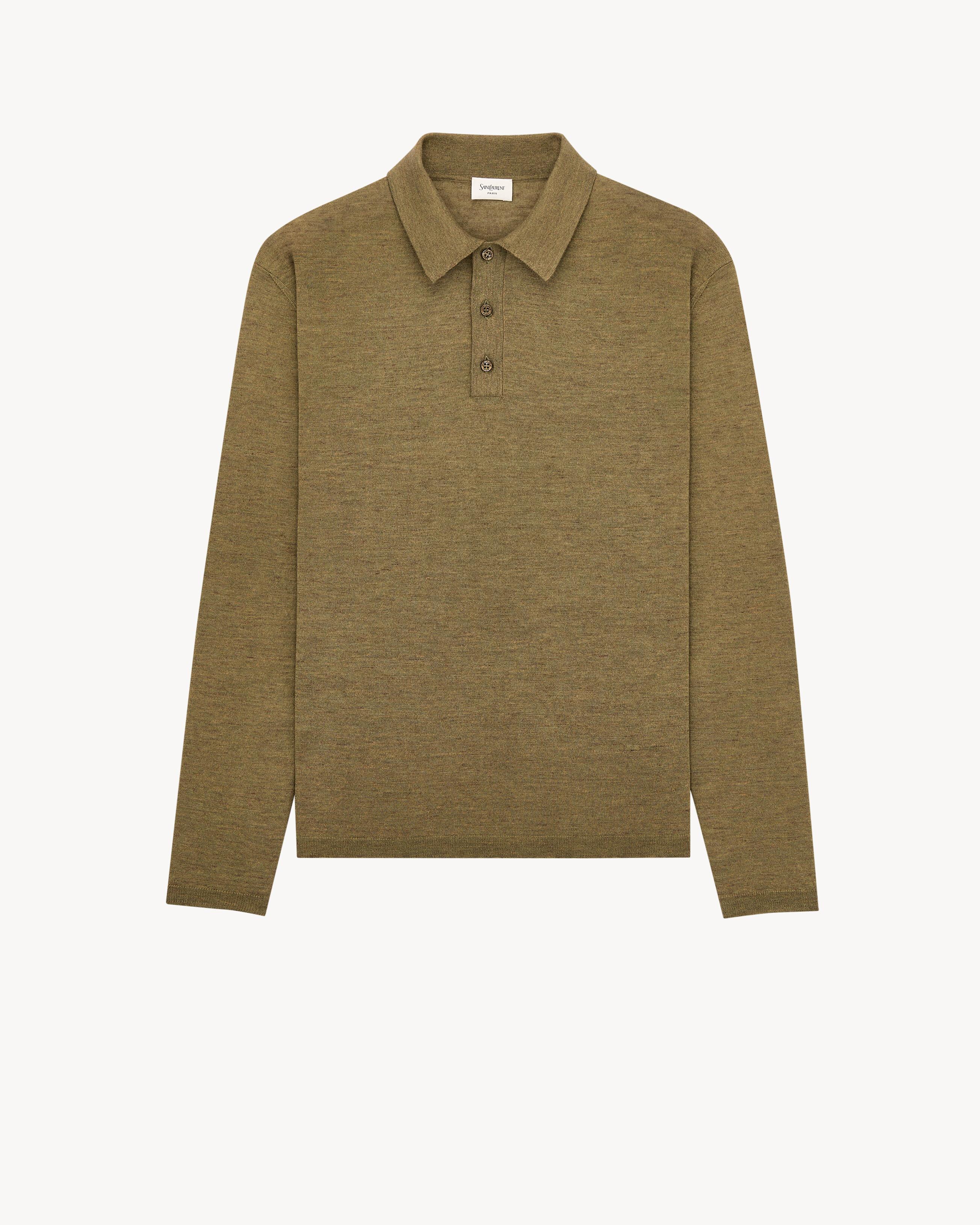 polo in cashmere, silk, and linen by SAINT LAURENT