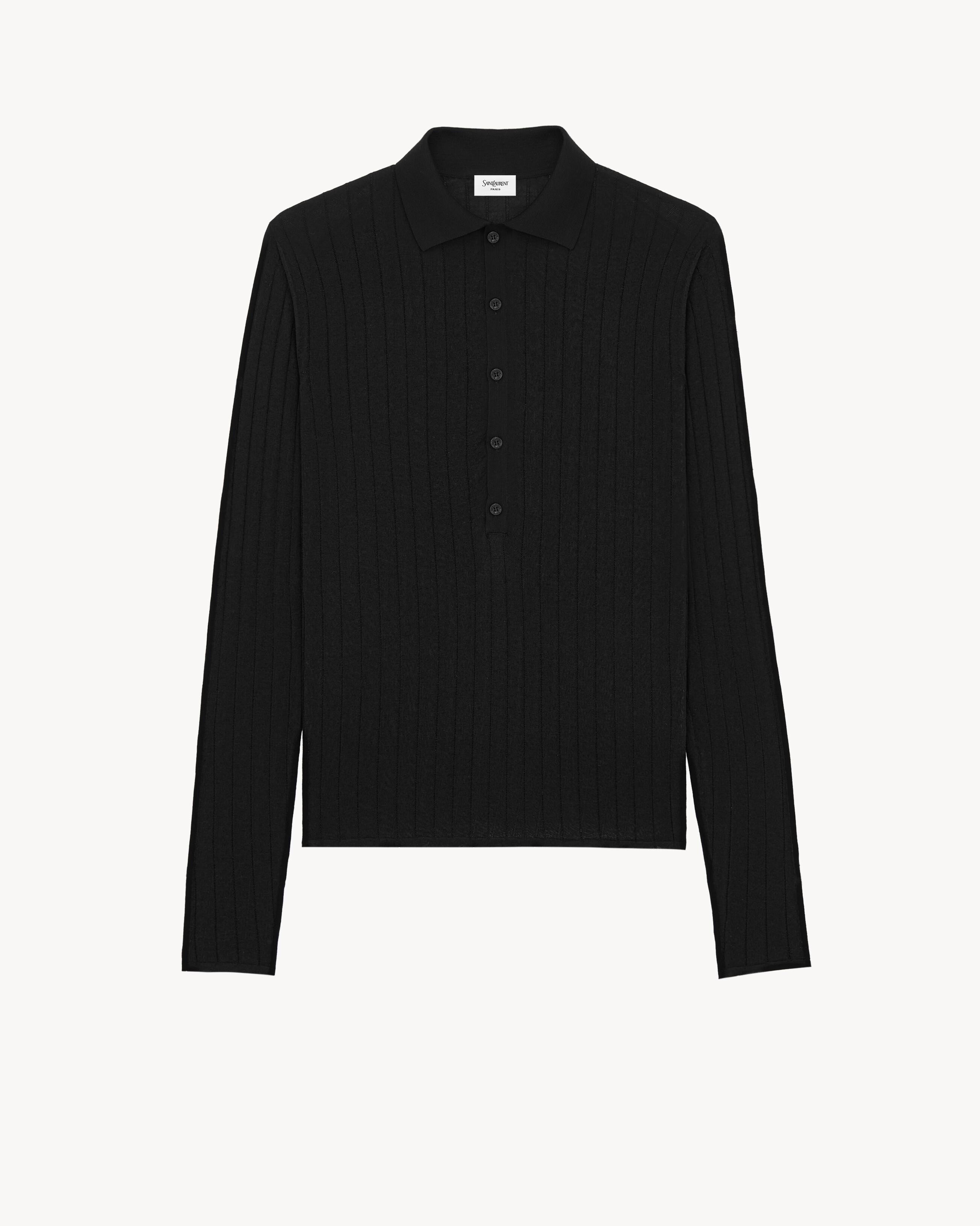 polo in pointelle flat-rib wool by SAINT LAURENT