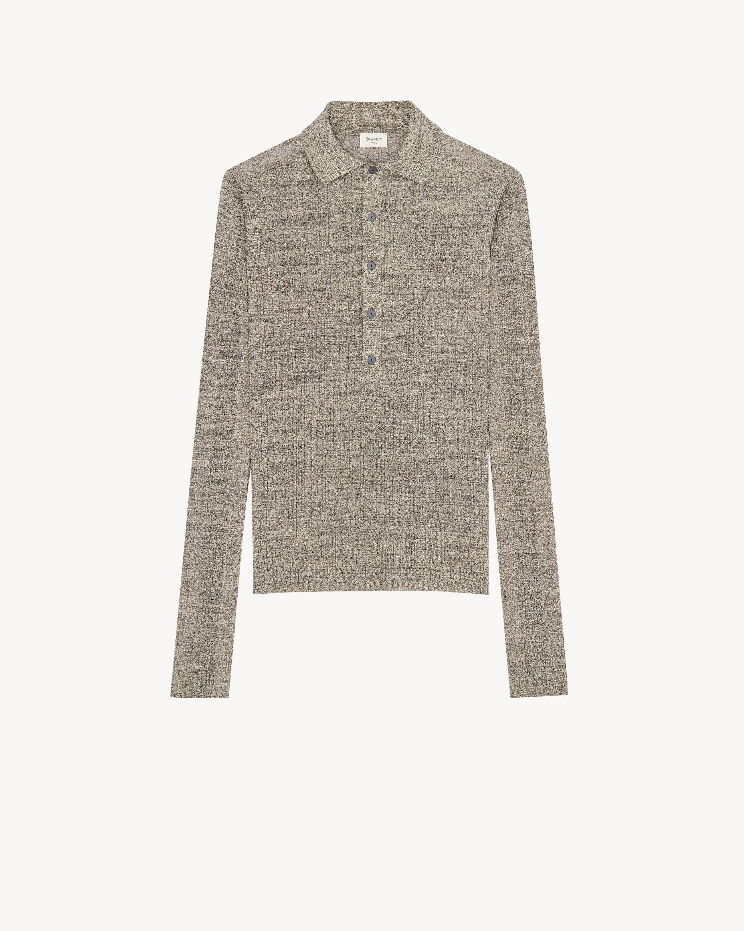 polo in ribbed stretch linen by SAINT LAURENT
