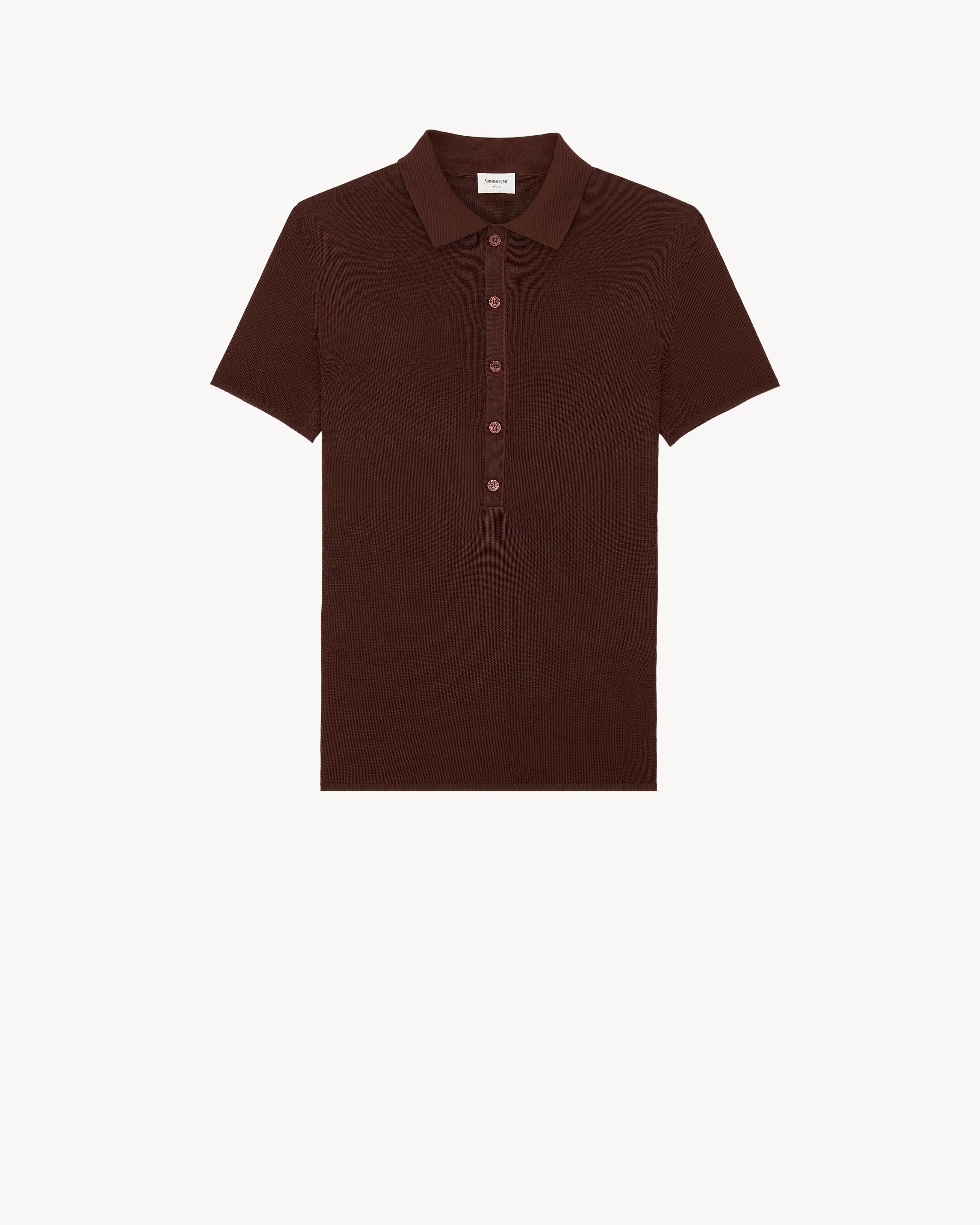 polo in seedstitch silk by SAINT LAURENT