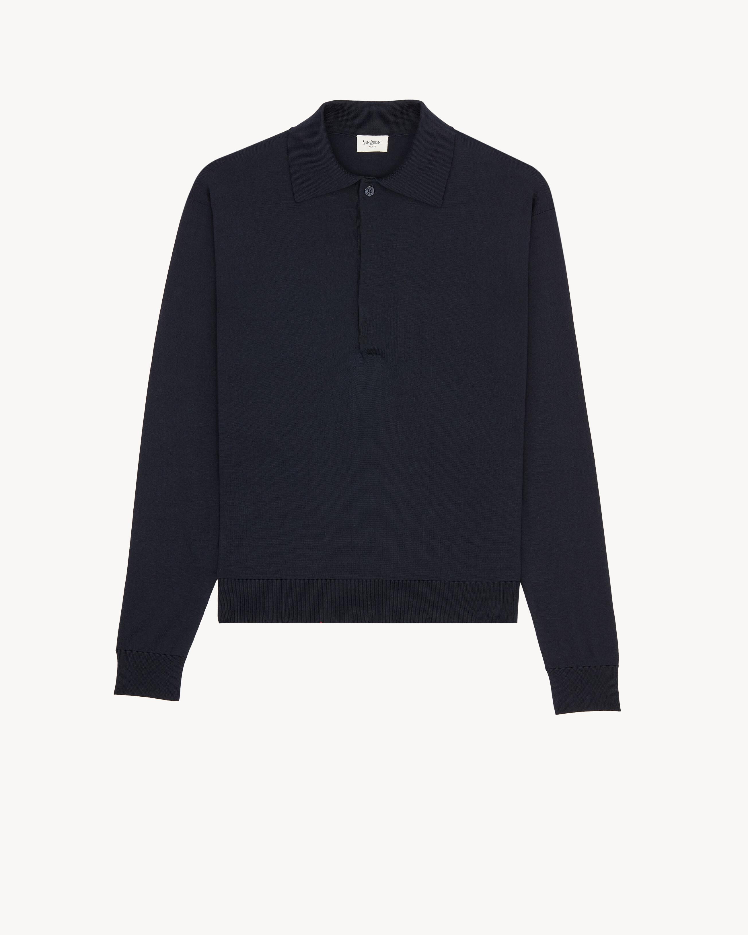 polo in silk and cotton knit by SAINT LAURENT