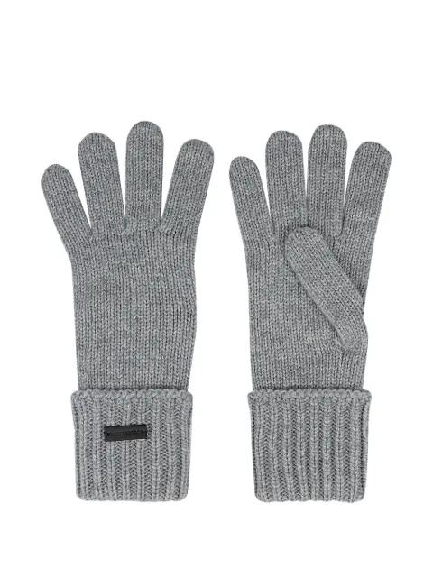 ribbed logo-patch gloves by SAINT LAURENT