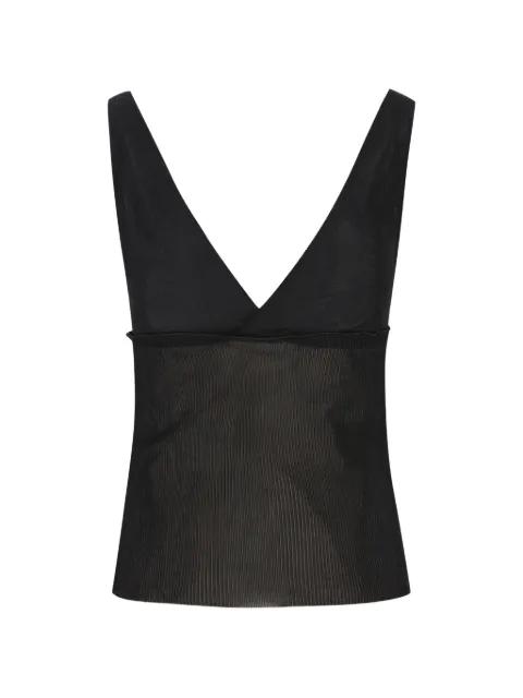 ribbed silk tank top by SAINT LAURENT