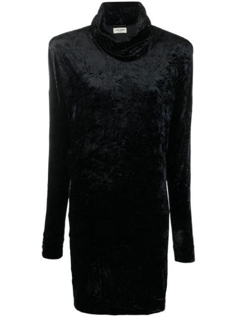 roll neck velvet effect minidress by SAINT LAURENT