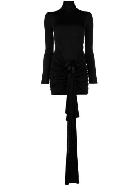 rose-appliqué minidress by SAINT LAURENT